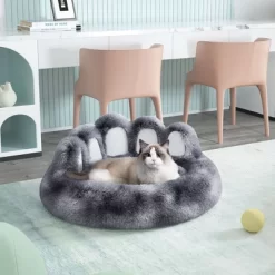 Racxily Upgraded Paw Shape Soothing Round Pet Bed - For Indoor Cats & Small/Medium Dogs, Soft, Machine Washable, Cotton -BlueBuffalo Sales Store GUEST ab8bb9ab b682 4e72 b240 9f54bcbca297