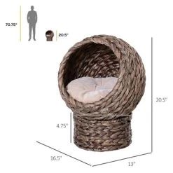 Hand-woven Elevated Cat Bed With Soft Cushion In Cat Egg Chair Shape For Indoor Use In Gray -BlueBuffalo Sales Store GUEST ab9e8bef 42e8 4793 97e4 6982b6393e5f 2