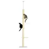 YOOCOZZ PawHut 4-Tier Tall Cat Tower, Floor To Ceiling, 87 - 103 Inch With Plush Platforms, Sisal Scratching Posts, Toy Ball For Indoor Cats-Yellow