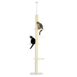 Gulches 4-Tier Tall Cat Tower,Floor To Ceiling Cat Tree,Height Adjustable 87 - 103 Inch With Sisal Scratching Posts, Toy Ball For Indoor Cats,Yellow -BlueBuffalo Sales Store GUEST ac8f7809 4747 4a25 9ce8 90b7dda5b46c 3