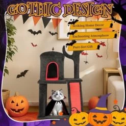 Karl Home 41 Inch Halloween Gothic 2-Tier Cat Tree -BlueBuffalo Sales Store GUEST acb4c511 64bb 4576 bfa3 e5ac15372733