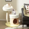 Tangkula Flower Cat Tree 33 Inch Cute Cat Tower With Sisal Scratching Post Washable Padded Top Perch Cat Condo