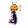 Unique Bargains Grinning Pumpkin Cat Teaser Toys With Feather Orange Purple 1 Pc