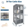 68" Large Wooden Cat Cage With Roof, Multi-Level Cat House With 4 Platforms, Hammock & Scratching Post