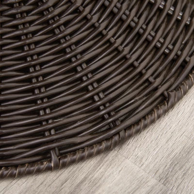 PawHut 27" Hooded Wicker Elevated Cat Bed Rattan Kitten Condo Round With Cushion 5 PawHut 27" Hooded Wicker Elevated Cat Bed Rattan Kitten Condo Round With Cushion - Image 5