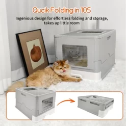 Artloge Extra Large Enclosed Cat Litter Box Foldable Cats Kitten Toilet Box Anti-Splashing Design With Top Exit Front Entry Litter & Litter Scoop -BlueBuffalo Sales Store GUEST af7e5b35 69e9 4304 8f69 f734cd15f140