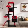 Costway Gothic Cat Tree For Indoor Cats With 2 Cat Condos & 2 Plush Perches, Dangling Balls