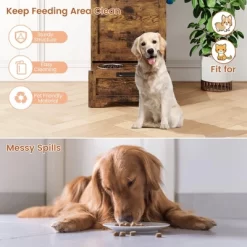 Dog Feeding Station With 2 Elevated Dog Bowls, Pet Feeding Station,Flip Top Pet Food Cabinet,Pet Food Container -BlueBuffalo Sales Store GUEST b0f3a270 fef1 40d6 bcb7 e7667cc6694c