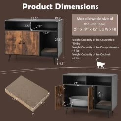 Tangkula Cat Litter Box Enclosure W/ Scratching Pad End Table Nightstand Hidden Washroom -BlueBuffalo Sales Store GUEST b11f781d 6056 4c4f a1d6 156060597f22