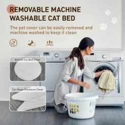 Hachikiko 2-in-1 Cat Bed - Convertible Semi-Enclosed Design/Windproof/Removable Washable For Cats & Small Dogs (Yellow, 40x32x13cm) -BlueBuffalo Sales Store GUEST b18c848b fc01 4065 a0ca f16c13e4831f