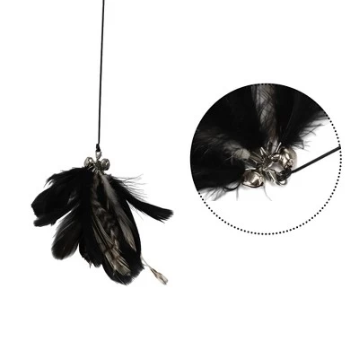 Unique Bargains Cat Teaser With Suction Cup And Bell Fluffy Plume Teasing Sticks Black Brown 2 Unique Bargains Cat Teaser With Suction Cup And Bell Fluffy Plume Teasing Sticks Black Brown - Image 2