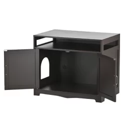 ELJGET Litter Box Cabinet, Cat Litter Box Furniture With Hidden Plug, Wooden Cat Washroom, Storage Cabinet Decorative Pet Crate House For Kitty -BlueBuffalo Sales Store GUEST b1bdab0d 28e2 442a a7e2 3856bb8e2916