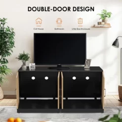 47 Inch Double Litter Box Enclosure - Wooden 2-Cat Hidden Cabinet With Pull-Out Drawers & 4 Sisal Doors, Cat House/TV Stand Sideboard 11 47 Inch Double Litter Box Enclosure - Wooden 2-Cat Hidden Cabinet With Pull-Out Drawers & 4 Sisal Doors, Cat House/TV Stand Sideboard -BlueBuffalo Sales Store GUEST b20dc490 3f01 4b30 ab53 9a9cfc5579df