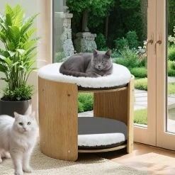 Artloge 2 Tiers Elevated Cat Tower Bed Pet Cat Indoor Furniture House With Beech Wood Frame & Soft Plush Mat -BlueBuffalo Sales Store GUEST b218bb09 de03 4497 a7c9 7e3898cbe509