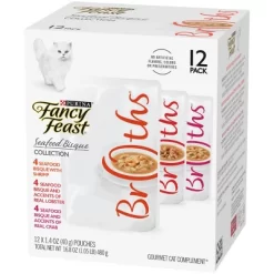 Fancy Feast Broths Seafood Bisque Gourmet Wet Cat Food Variety Pack - 1.4oz /12ct -BlueBuffalo Sales Store GUEST b2e4e250 c71c 431c abd3 30db5057d9c6