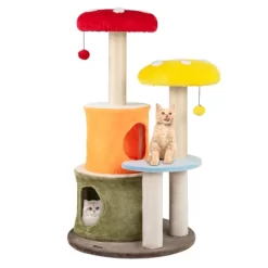 Tangkula 43" Tall Cute Cat Tree W/ 2 Condos Padded Platforms Sisal Scratching Posts -BlueBuffalo Sales Store GUEST b3e6d0a1 b634 4fc3 bd12 d91ff509e7cd