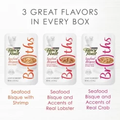 Fancy Feast Broths Seafood Bisque Gourmet Wet Cat Food Variety Pack - 1.4oz /12ct -BlueBuffalo Sales Store GUEST b46d5572 c545 4cba bcdb af8b6846cf6a