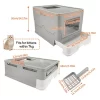 Artloge Extra Large Enclosed Cat Litter Box Foldable Cats Kitten Toilet Box Anti-Splashing Design With Top Exit Front Entry Litter & Litter Scoop