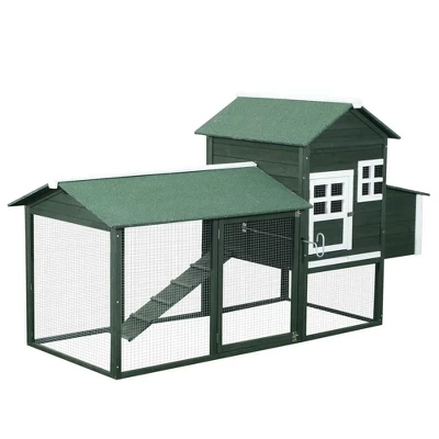 Resenkos Rabbit Hutch, Duck Cage Hutch,Chicken Coop,84" Wooden Chicken Coop, Hen House With Run Nesting Box, Removable Tray, Ramp, Green 11 Resenkos Rabbit Hutch, Duck Cage Hutch,Chicken Coop,84" Wooden Chicken Coop, Hen House With Run Nesting Box, Removable Tray, Ramp, Green - Image 11