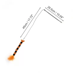 Unique Bargains Portable Cat Playing Rods Black Orange 1 Pc
