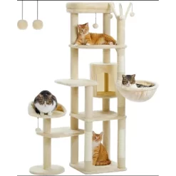 QuestaPack 59" Cat Tree, Tall Cat Tree For Large Cat, Multi-Level Cat Tower With 3 Removable Pompom Sticks -BlueBuffalo Sales Store GUEST b4e4bc71 fabd 449d 8ece e589d42a2f2b