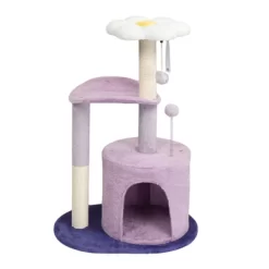 Angel Sar 33in Purple Cat Tree With Condo & Curved Perch, Multi-Level Cat Tower With Scratching Posts, Padded Bed For Indoor Cats & Kittens, Purple -BlueBuffalo Sales Store GUEST b52d4c10 a246 43d9 b3f3 8dde9de19fa4
