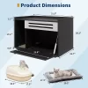 Cat Litter Box Enclosure, Hidden Litter Box Cabinet With Flip-Down Door, Pet House Side End Table With Storage, Indoor Wooden Cat Washroom