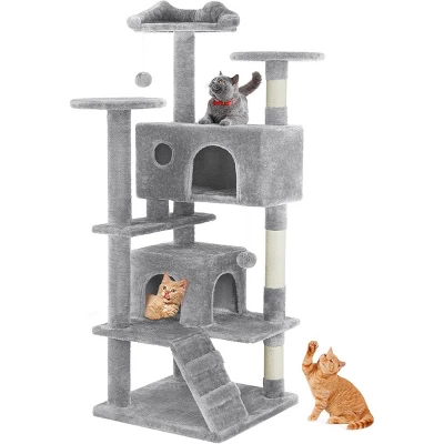 Cat Tree Tower, Multi-Level Cat Condo With Sisal Scratching Posts, Ladder, Plush Toys And Perches, Indoor Cat Furniture For Rest & Play 6 Cat Tree Tower, Multi-Level Cat Condo With Sisal Scratching Posts, Ladder, Plush Toys And Perches, Indoor Cat Furniture For Rest & Play - Image 6