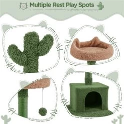 Yaheetech 62.5" H Cat Tree Cat Tower With Natural Sisal For Small- To Medium-sized Cats Green/Brown -BlueBuffalo Sales Store GUEST b63b8375 56bd 45b8 98b3 8da9283d1fc6