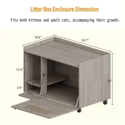 TiramisuBest White Hidden Cat Litter Box Enclosure With Top/Side Fence, Wooden Pet House Side Table For Living Room/Bedroom, Fits Most Litter Boxes 17 TiramisuBest White Hidden Cat Litter Box Enclosure With Top/Side Fence, Wooden Pet House Side Table For Living Room/Bedroom, Fits Most Litter Boxes -BlueBuffalo Sales Store GUEST b6510185 b587 42c3 b3d7 2e0d006f05e0 2