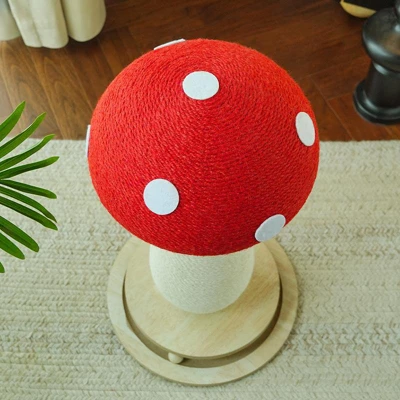 Vertical Cat Tree Mushroom-Shaped Cat Tree Cat Scratching Post With Interactive Ball Track Spring Ball Cat Toy Durable Sisal Cat Scratching Board 2 Vertical Cat Tree Mushroom-Shaped Cat Tree Cat Scratching Post With Interactive Ball Track Spring Ball Cat Toy Durable Sisal Cat Scratching Board - Image 2