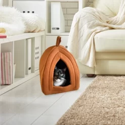 Pet Adobe Cozy Kitty Tent Igloo Plush Cat Bed - Brown -BlueBuffalo Sales Store GUEST b70d84f1 9e49 40cc bb44 c3d2d90ceb52