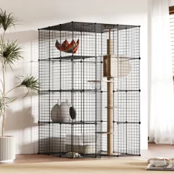 Sandinrayli Metal Indoor Cat House Cat Cage Playpen, Black -BlueBuffalo Sales Store GUEST b717aedb 11f3 4a47 a7e2 db9344dd15d7