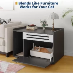Cat Litter Box Enclosure, Hidden Litter Box Cabinet With Flip-Down Door, Pet House Side End Table With Storage, Indoor Wooden Cat Washroom -BlueBuffalo Sales Store GUEST b7c8f118 55a5 4af2 84fa 03fb68e9d124