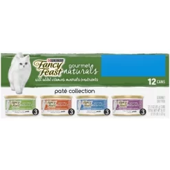 Purina Fancy Feast Gourmet Naturals Paté Collection Gourmet With Chicken, Salmon, Tuna And Beef Flavors Wet Cat Food - 36oz /12ct Variety Pack