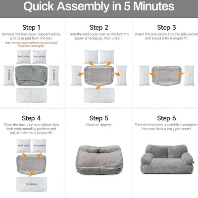 Boersma Plush Cat & Small Dog Bed – Washable Indoor Pet Couch With Non-Slip Bottom For Cats, Kittens & Puppies 6 Boersma Plush Cat & Small Dog Bed – Washable Indoor Pet Couch With Non-Slip Bottom For Cats, Kittens & Puppies - Image 6