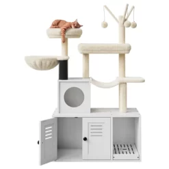 Cat Tree House, Cat Condos, Aesthetic Cats Tree, Hidden Litter Box, Wooden Cats Furniture With Multiple Platforms With Sisal Scratching Posts -BlueBuffalo Sales Store GUEST b846cab6 f56d 495f 8eb4 bf6bd6228206