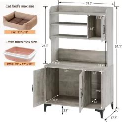 Hidden Cat Litter Box Furniture With Storage Shelves & Doors, Large Cat Washroom Cabinet 14 Hidden Cat Litter Box Furniture With Storage Shelves & Doors, Large Cat Washroom Cabinet -BlueBuffalo Sales Store GUEST b87c69db 6e0b 41c7 a115 b8f12746ea47