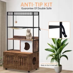 60'' Hidden Litter Box Furniture With Metal Frame Wood Cat Tower Cabinet With Litter Box Enclosure 12 60'' Hidden Litter Box Furniture With Metal Frame Wood Cat Tower Cabinet With Litter Box Enclosure -BlueBuffalo Sales Store GUEST b8a0d1e2 b98b 4f06 9ff9 0ae72cec2400