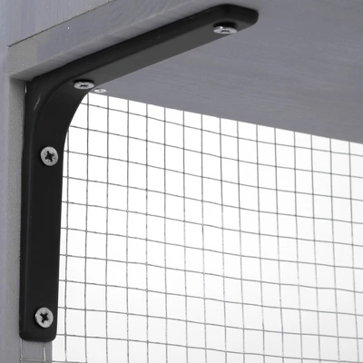 DOMETOUR Wooden Cat Enclosure With 6 Jumping Platforms, 2 Cat Condos, Cat Bridge And Scratching Board 13 DOMETOUR Wooden Cat Enclosure With 6 Jumping Platforms, 2 Cat Condos, Cat Bridge And Scratching Board - Image 13