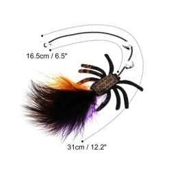 Unique Bargains Spider Pattern Cat Playing Rod Replacement Orange Purple 1 Pc