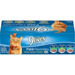 9Lives Paté Favorites Chicken & Tuna Wet Cat Food - 5.5oz/12ct Variety Pack
