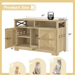 Evita Cat Litter Box Enclosure For 2 Cats, Double Hidden Litter Box Furniture Cat Washroom-47*23.62*29 Inch, Brown -BlueBuffalo Sales Store GUEST b994d2f7 31cc 4212 a1a5 6e3088aaab46