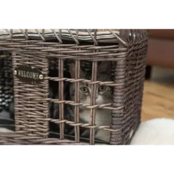 Two-level Willow Pet House With Soft Fabric Cushion For Cat Or Dog, Grey -BlueBuffalo Sales Store GUEST b9a71b7e 7f00 449c 8abd 0c7461f2471c