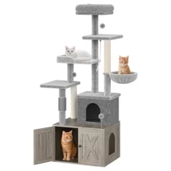 Cat Tree With Litter Box Enclosure - Hidden Cat Washroom, Indoor Kitten House With Scratching Posts, Multi Platform And Condo, Cat Tower, Hammock -BlueBuffalo Sales Store GUEST ba4886ab 09ce 45fa a1b4 ab2ddc176265 1