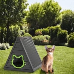 SEVOBAL Pet Crates And Houses Triangular Weatherproof Cat Shelter, Cozy Outdoor Indoor House With Escape Door, Black, 23.82"*25.59"*25.67" 9 SEVOBAL Pet Crates And Houses Triangular Weatherproof Cat Shelter, Cozy Outdoor Indoor House With Escape Door, Black, 23.82"*25.59"*25.67" -BlueBuffalo Sales Store GUEST baa101ee a2ae 49d2 9719 939ff0c1cc86