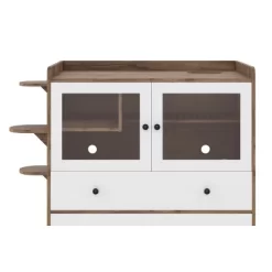 SEVOBAL Pet Crates And Houses Modern Glass Door Litter Cabinet Multi Function Pet Furniture Playful Design, Brown, 43"*23.6"*27.95" -BlueBuffalo Sales Store GUEST bab34c41 8080 46b6 8a1a f36c4070536b 1