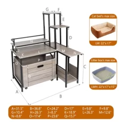 Wood Corner Plant Stand Hidden Cat Litter Box Enclosure Furniture With Flower Stand -BlueBuffalo Sales Store GUEST baf72228 ebf4 4ffb 832e e949fc56d7fe