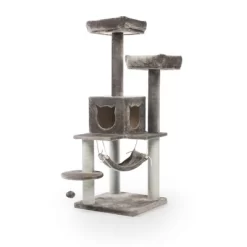 Prevue Pet Products Kitty Power Paws Plush Party Tower Gray, 52 Inch Tall, 7310 -BlueBuffalo Sales Store GUEST bb039518 9344 4e59 9651 1c11097167d8