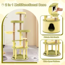 Tangkula Large Avocado Cat Tree Multi-level Cat Tower W/ Large Private Condo Fun Pompoms -BlueBuffalo Sales Store GUEST bb42de12 72e1 41af a158 ee7af4c7f069